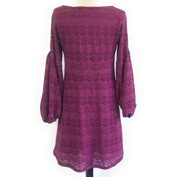 Maeve Leila Lace Purple Dress Balloon Sleeves XS - Picture 5 of 10
